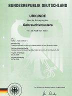 DIENES Urkunde über die Einreichung des Gebrauchsmusters.