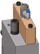 Zeichnerische Abbildung der Tiefeneinstellung Regular an dem Scherenschnittmesserhalter PSA DF.
