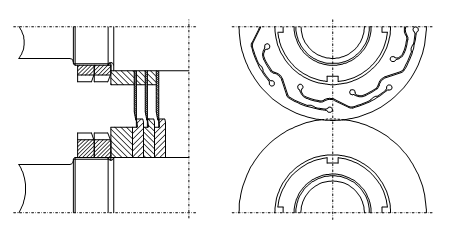 Le dessin illustre le fonctionnement des couteaux et montre combien les largeurs de coupe peuvent être réduites en les utilisant.