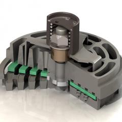 Die Abbildung zeigt einen Teilschnitt eines Saugventils GS-K, das auch für Hochleistungs-Anwendungen geeignet ist.