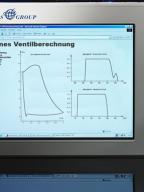 Mit Hilfe einer Computer Simulation kann bei DIENES eine Ventilberechnung durchgeführt werden, die zur Ventil-Optimierung beiträgt.